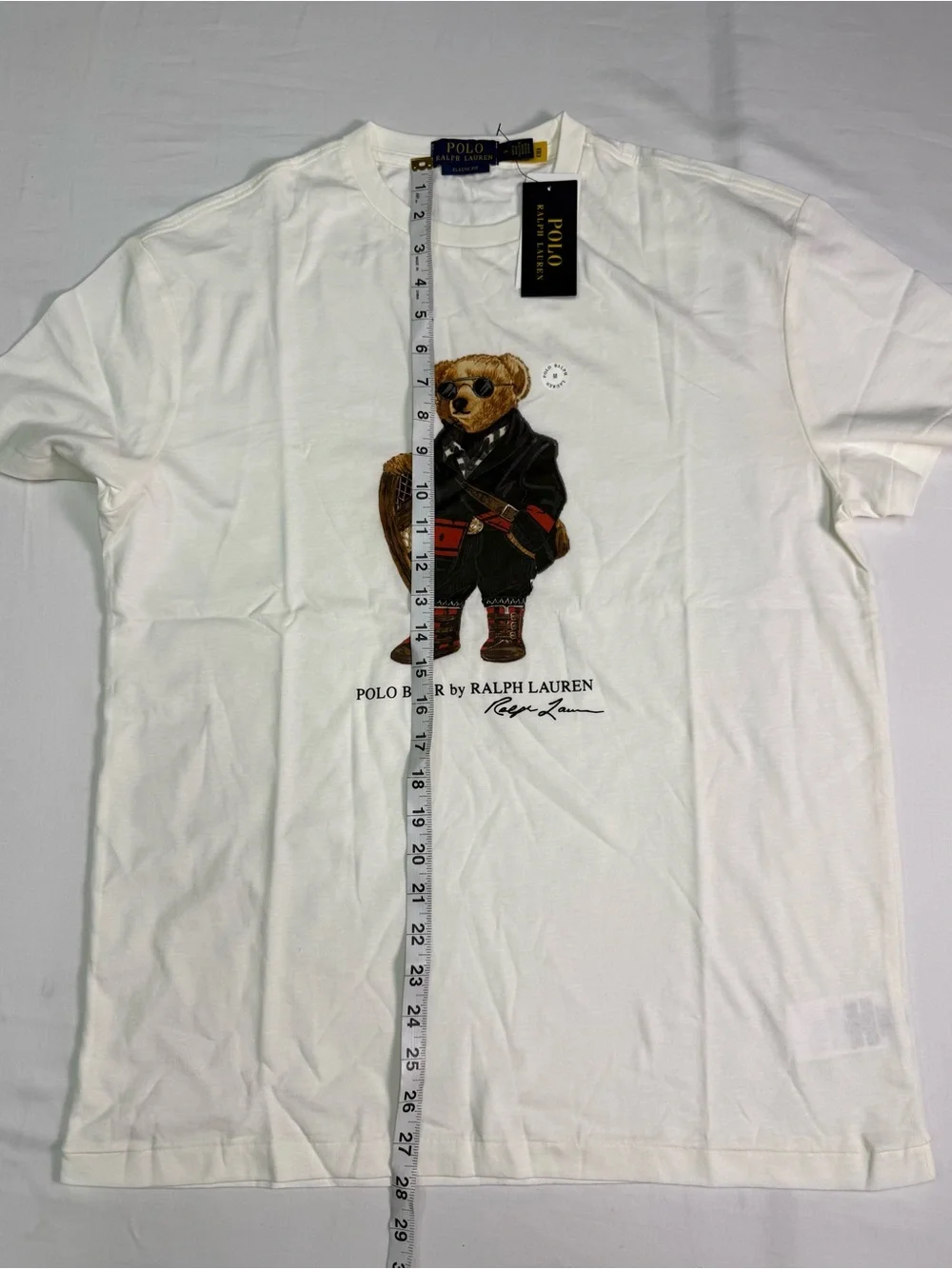 Polo Ralph Lauren Polo Bear T Shirt Cream White Size Medium 100% Cotton